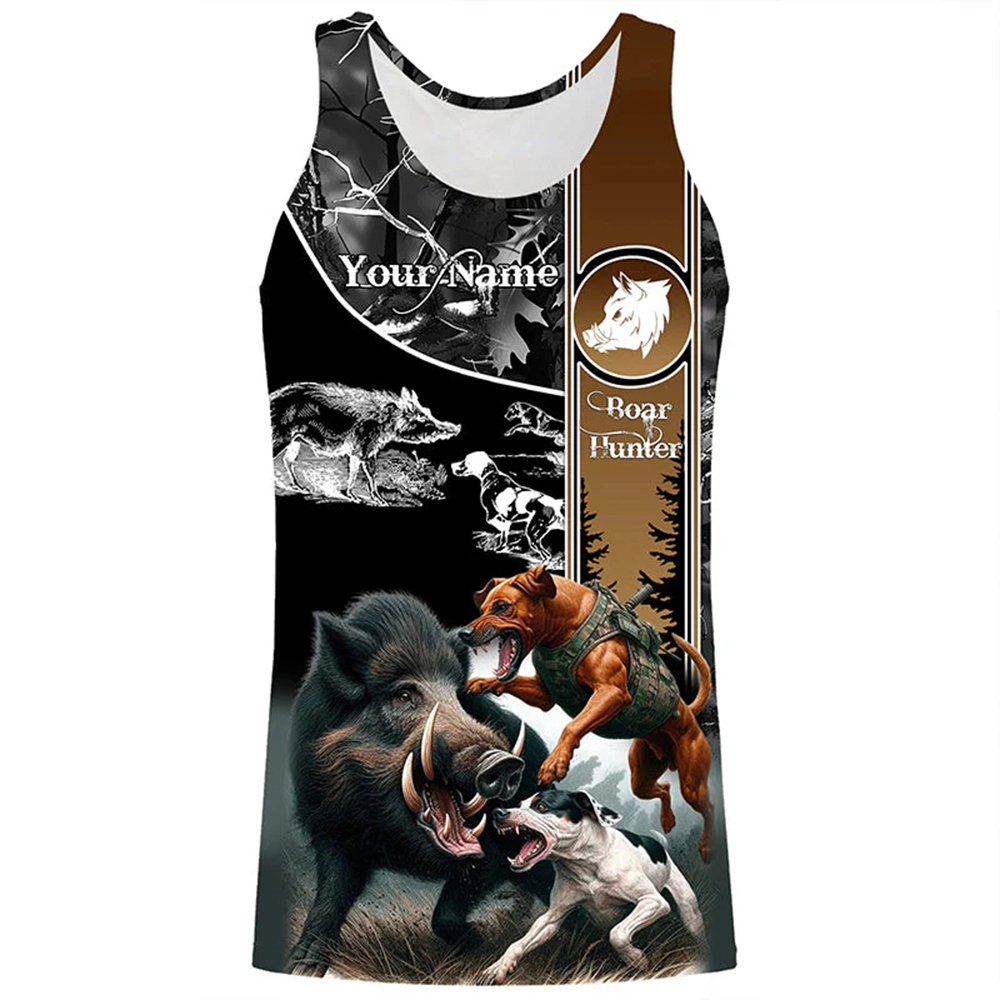 Outdoor Hunting Dog Names - Débardeur personnalisé Boar Hunter pour hommes,