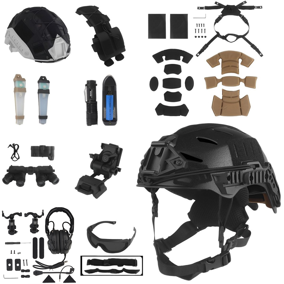 Outdoor Hunting Movies - Ensemble de casque tactique avec casque