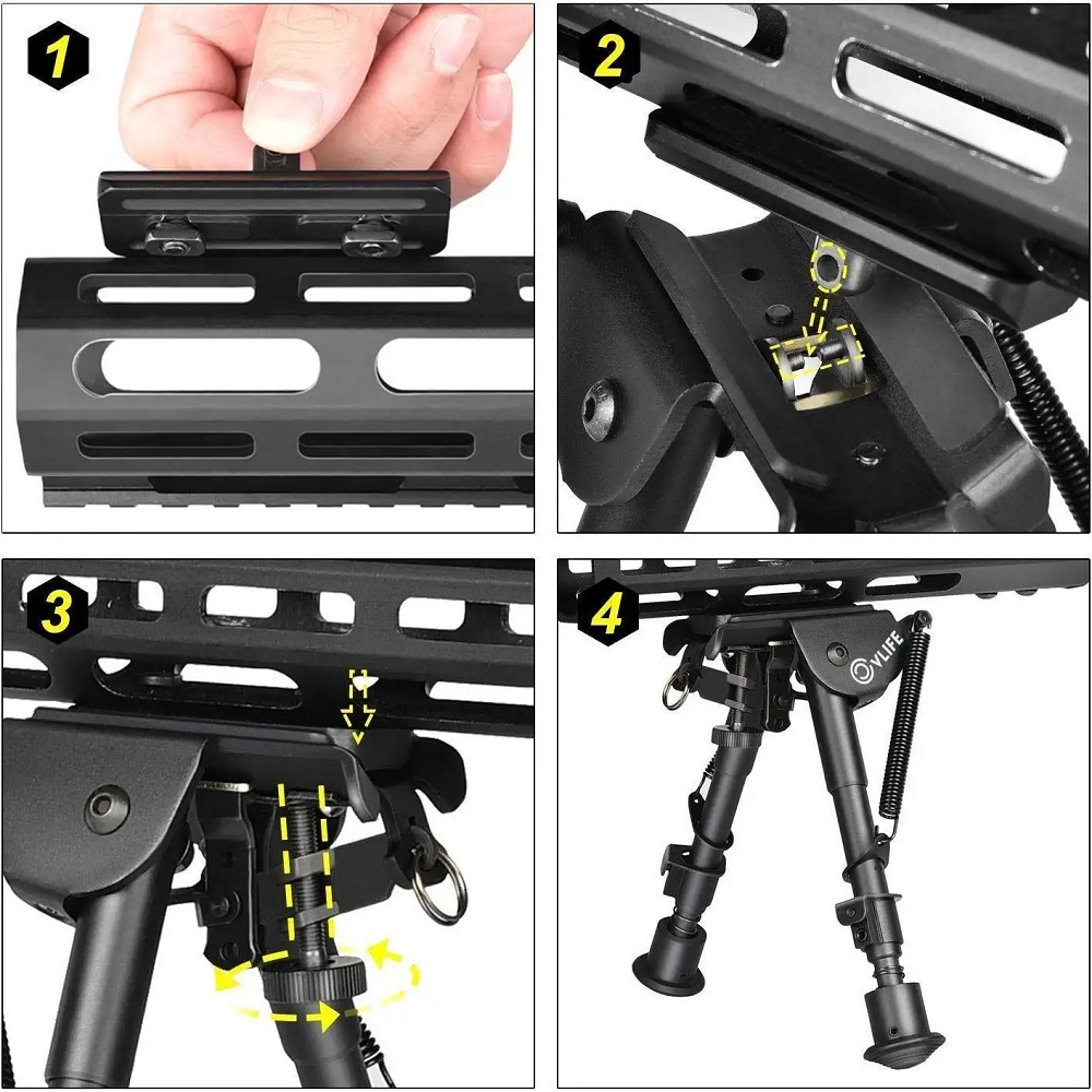 Bipod Rifle Mount - Adaptateur de monture tactique M-lok pour