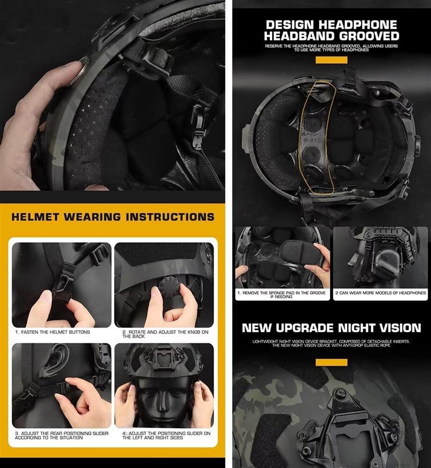 Ensemble de casque d'airsoft a - Outdoor Hunting Movies avis et prix
